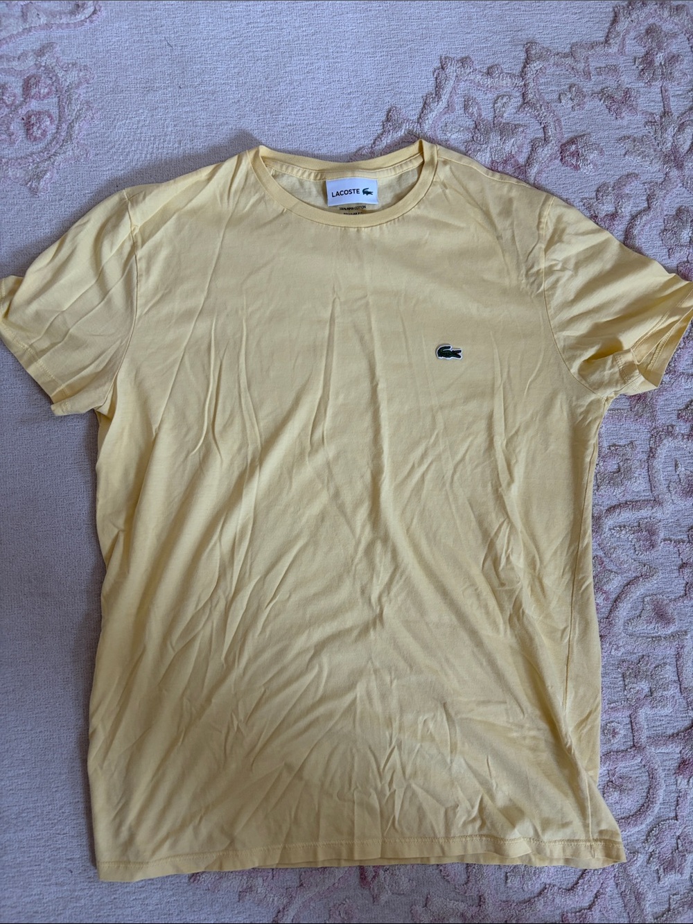 Lacoste Short Sleeve Crew T-Shirt in Light Yellow